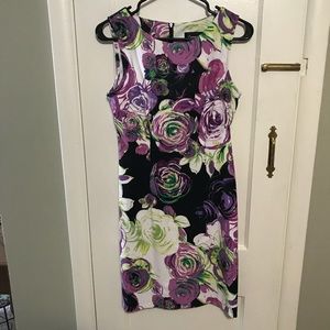 Purple floral sheath dress size 4